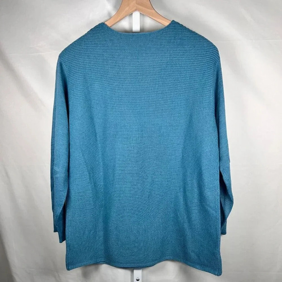 2/$30 Ella Moss Size Small Oversized Ribbed Sweater Teal Soft - Picture 4 of 8